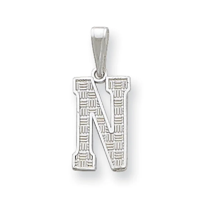 Shop Stylish Jewelry Now And Save Big Sterling Silver, Sami Collection, Textured Block Initial N Pendant Shop Stylish Jewelry Now And Save Big Sterling Silver, Sami Collection, Textured Block Initial N Pendant