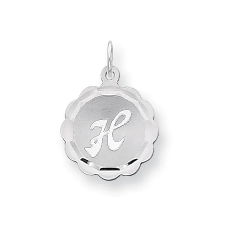 Dazzle With Discounts – Shop Jewelry On Sale Sterling Silver, Sarah Collection 15mm Brocaded Disc Initial H Pendant Dazzle With Discounts – Shop Jewelry On Sale Sterling Silver, Sarah Collection 15mm Brocaded Disc Initial H Pendant