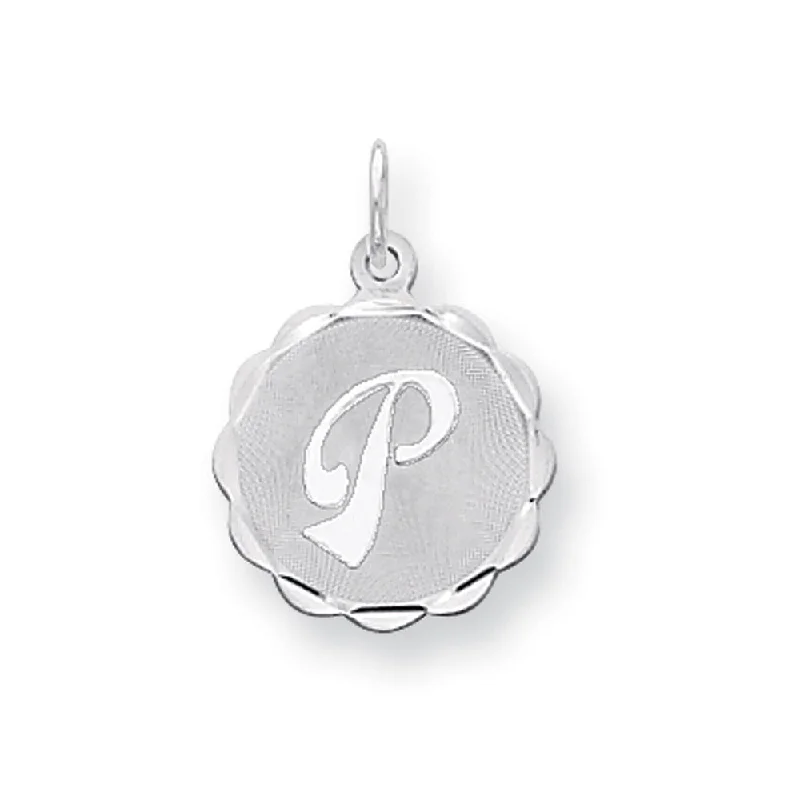 Shop Signature Jewelry Styles At Exclusive Prices Sterling Silver, Sarah Collection 15mm Brocaded Disc Initial P Pendant Shop Signature Jewelry Styles At Exclusive Prices Sterling Silver, Sarah Collection 15mm Brocaded Disc Initial P Pendant