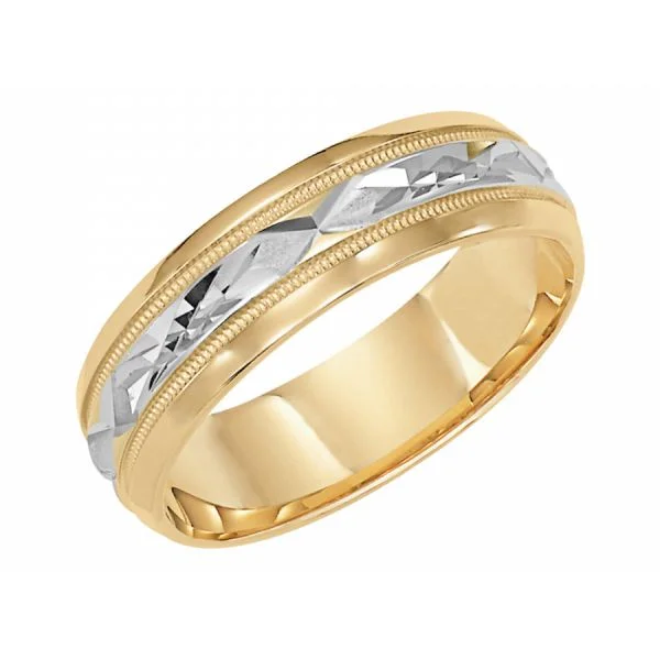 Special Deals On Handcrafted And Designer Jewelry 14K Two Tone Wedding Band