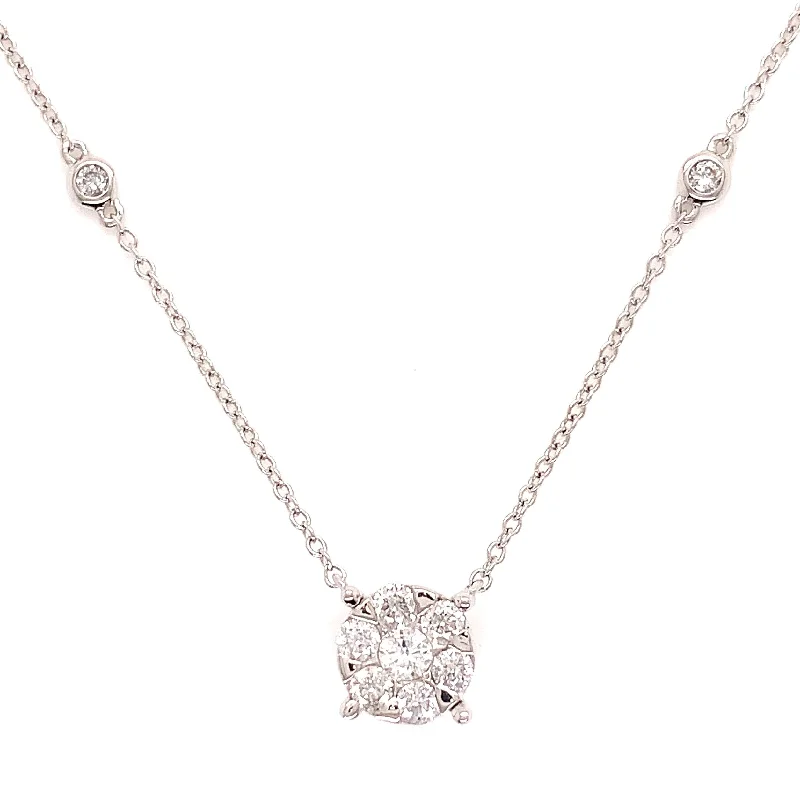 Limited-Time Jewelry Discounts – Shine Without The Splurge 14K White Gold Diamond Cluster Station Necklace Limited-Time Jewelry Discounts – Shine Without The Splurge 14K White Gold Diamond Cluster Station Necklace