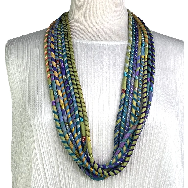 Special Offers On Handcrafted And Designer Jewelry 8-STRAND SILK ROPE NECKLACE