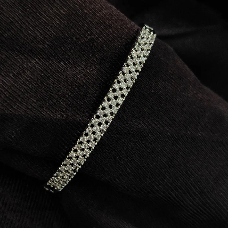 Discounted Jewelry For A Glamorous Look Aamrapali Silver Plated AD Openable Bangle