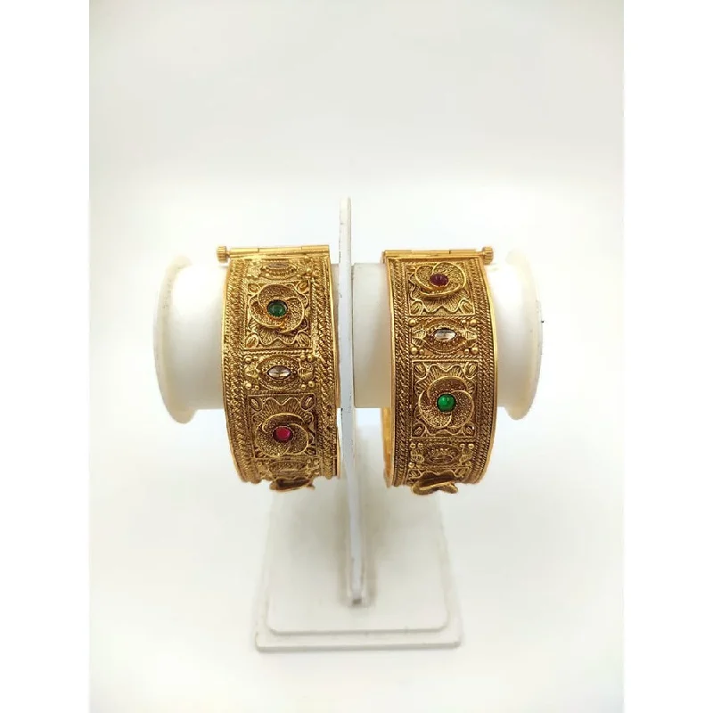 Jewelry Flash Sale – Stylish Designs At Unbeatable Rates Akruti Collection Gold Plated Pota Stone Openable Bangle Set Jewelry Flash Sale – Stylish Designs At Unbeatable Rates Akruti Collection Gold Plated Pota Stone Openable Bangle Set