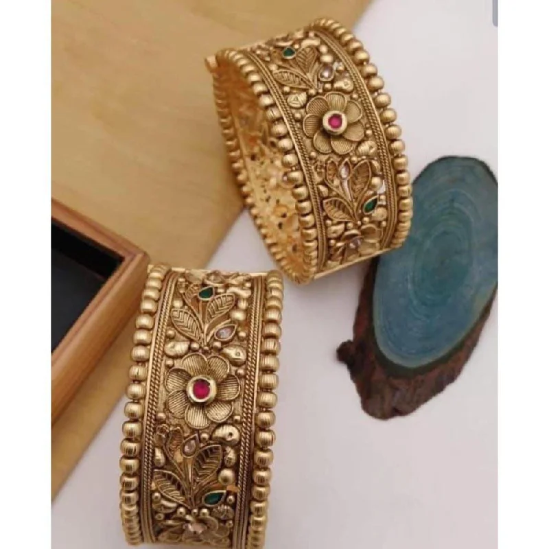 Timeless Jewelry At Special Discount Rates Akruti Collection Gold Plated Pota Stone Openable Bangles Set Timeless Jewelry At Special Discount Rates Akruti Collection Gold Plated Pota Stone Openable Bangles Set
