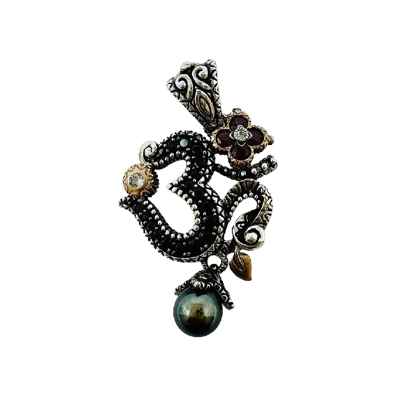Shop Fine Jewelry With Amazing Deals Barbara Bixby Sterling Silver and 18K Gold Heart and Flower Enhancer