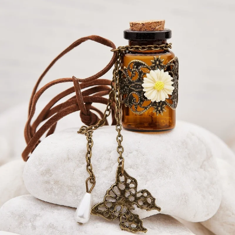 Luxury Handcrafted Jewelry For Elegant Looks Butterfly Wishing Bottle Necklace