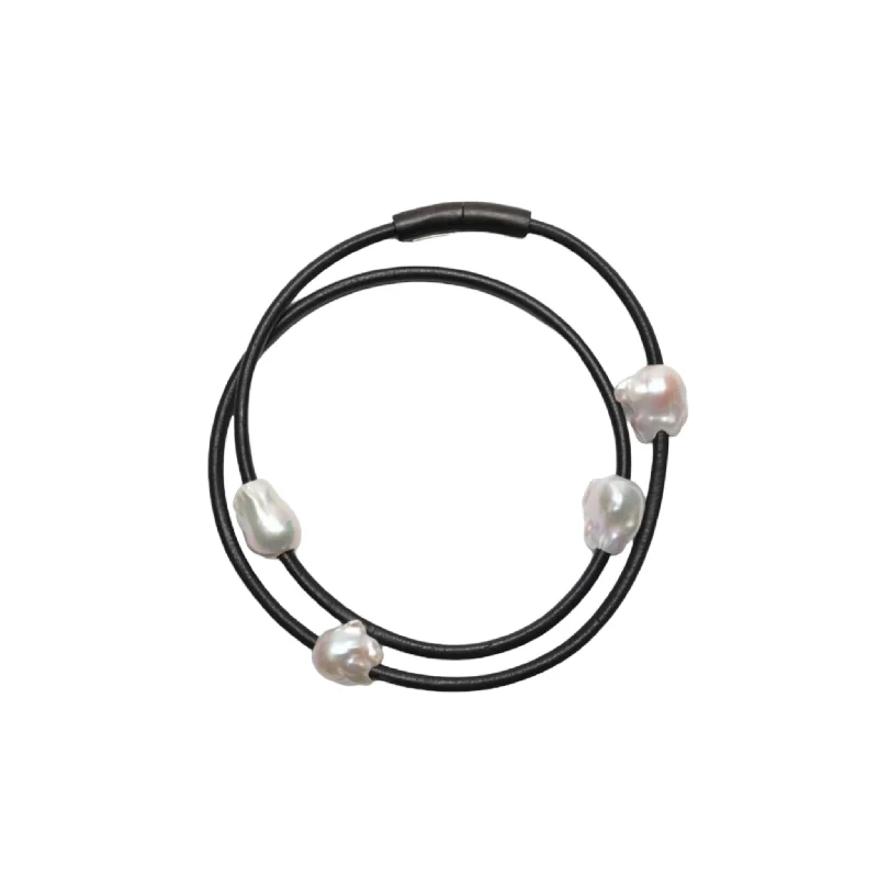 Glamorous Jewelry, Glamorous Deals – Shop Now 4 BAROQUE PEARLS / LEATHER CORD NECKLACE Glamorous Jewelry, Glamorous Deals – Shop Now 4 BAROQUE PEARLS / LEATHER CORD NECKLACE