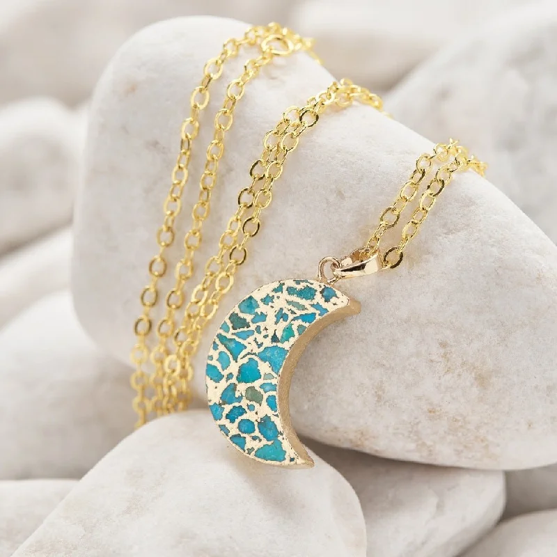 Shop Dazzling Jewelry At The Best Prices Crystal Turquoise Moon Necklace