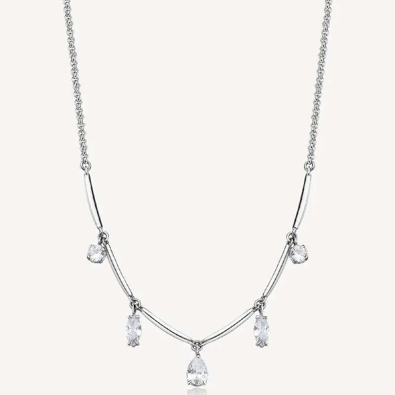 Sparkle For Less – Shop Our Limited-Time Jewelry Deals Five-Stone Cubic Zirconia Station Necklace in Stainless Steel Sparkle For Less – Shop Our Limited-Time Jewelry Deals Five-Stone Cubic Zirconia Station Necklace in Stainless Steel