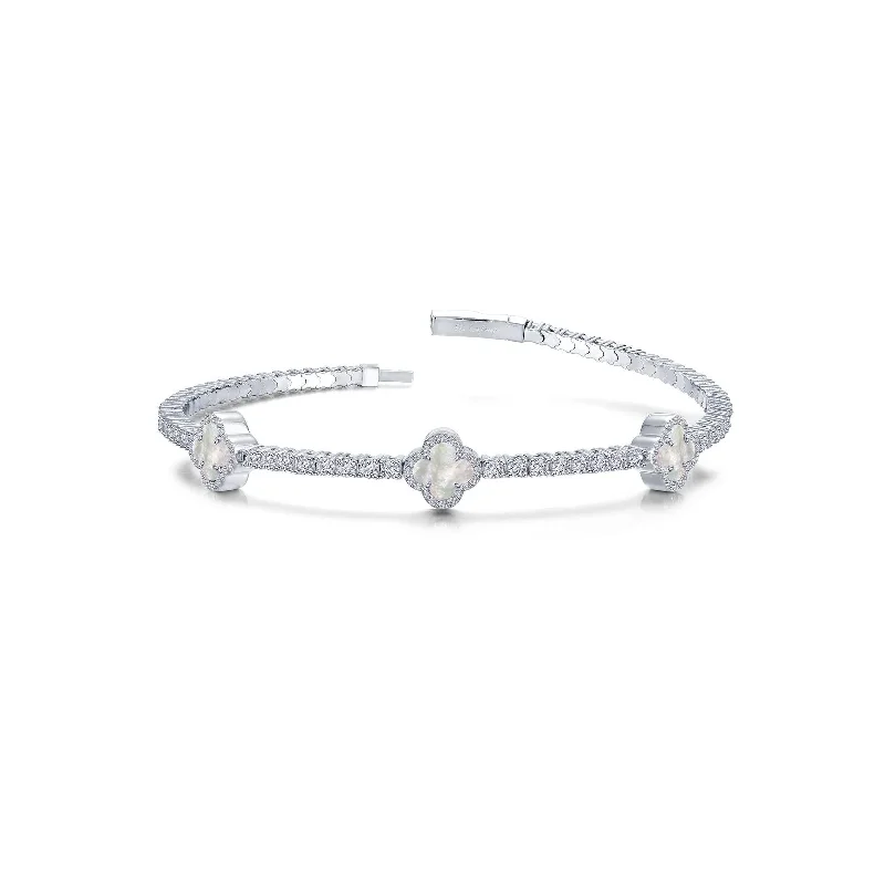 Personalized Jewelry Sale – Unique Gifts At Low Prices Flexible Mother of Pearl Clover Bracelet in Sterling Silver Personalized Jewelry Sale – Unique Gifts At Low Prices Flexible Mother of Pearl Clover Bracelet in Sterling Silver