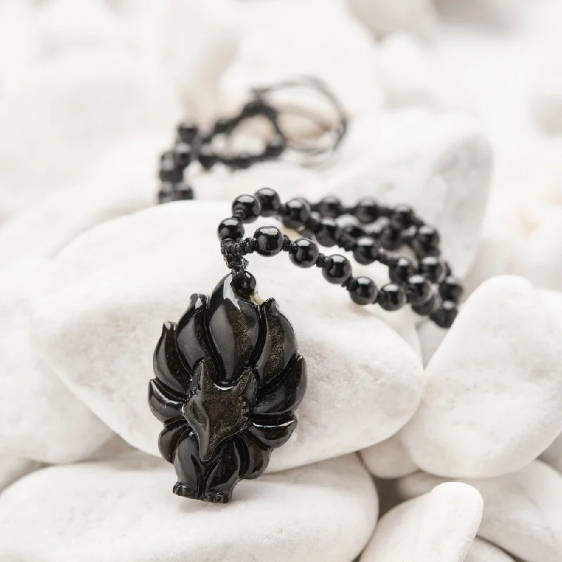 Upgrade Your Jewelry Collection For Less Fox Guardian Black Obsidian Necklace