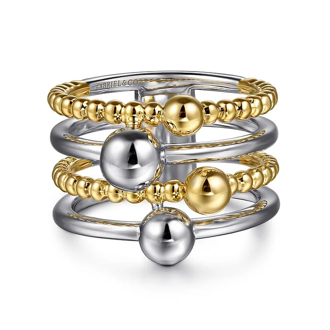 Stunning Statement Jewelry, Unbeatable Discounts Gabriel & Co. Silver and Yellow Gold Bujukan Ring