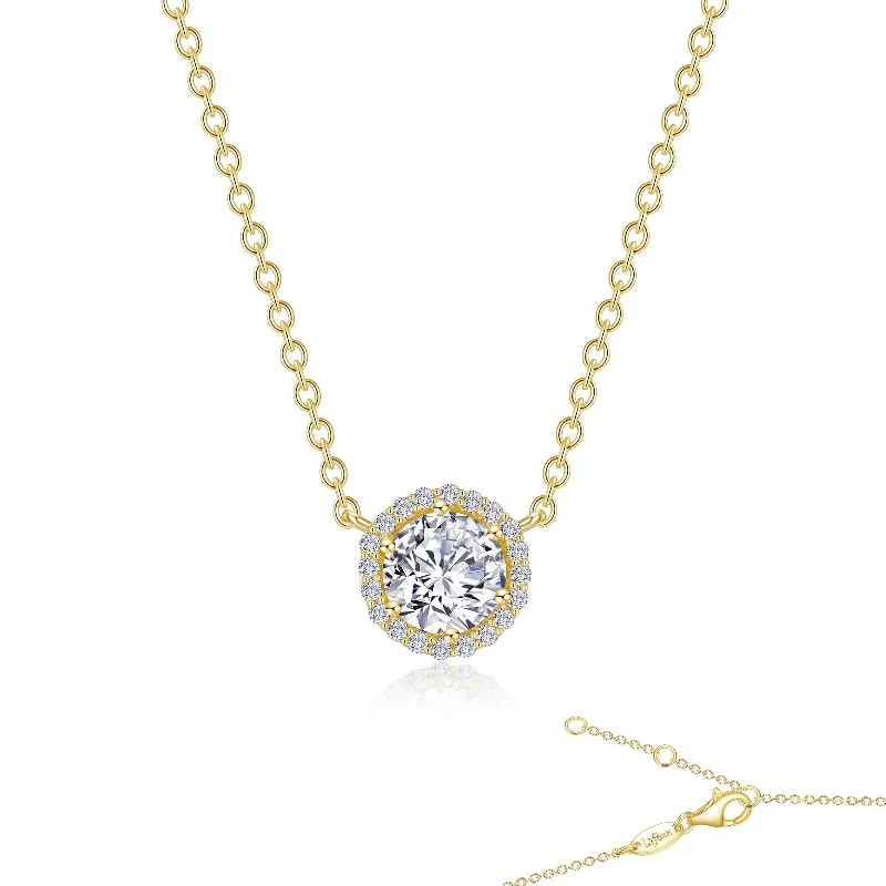 Buy More, Save More On Stunning Jewelry Designs Halo Necklace in Gold Plated Sterling Silver