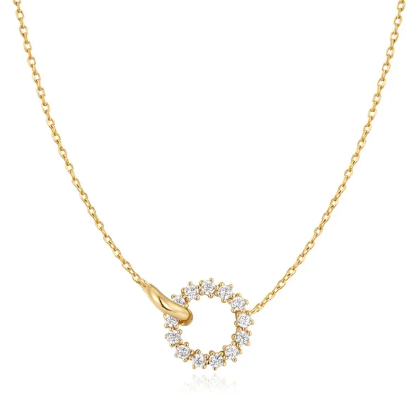 Discounted Jewelry For A Glamorous Look Interlinked Circles Necklace in Gold Plated Sterling Silver