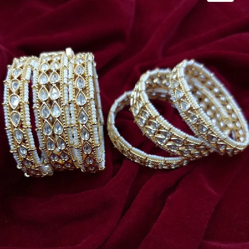 Get The Best Deals On Timeless Jewelry Pieces JCM Gold Plated Kundan And Pearl Bangles Set Get The Best Deals On Timeless Jewelry Pieces JCM Gold Plated Kundan And Pearl Bangles Set