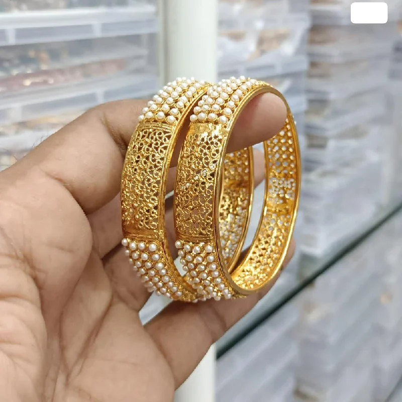Dainty And Elegant Jewelry Now At Reduced Prices JCM Gold Plated Pearl Bangles Set