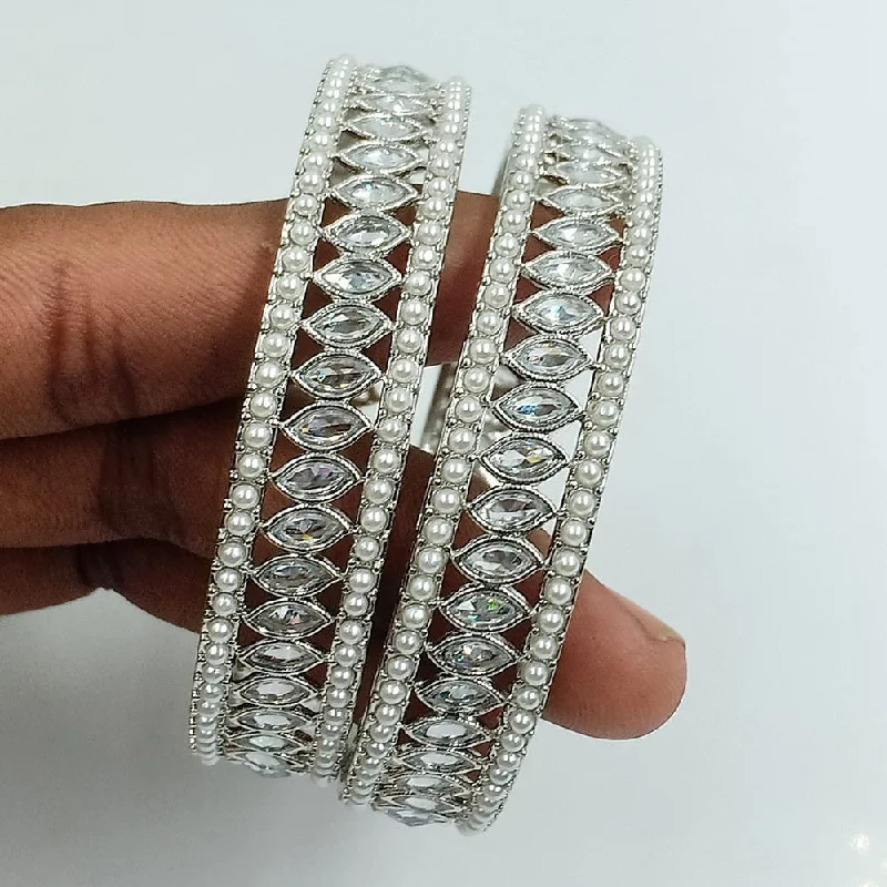 Premium Jewelry, Premium Discounts – Act Fast Jcm Silver Plated Crystal Stone And Pearls Bangles Set Premium Jewelry, Premium Discounts – Act Fast Jcm Silver Plated Crystal Stone And Pearls Bangles Set