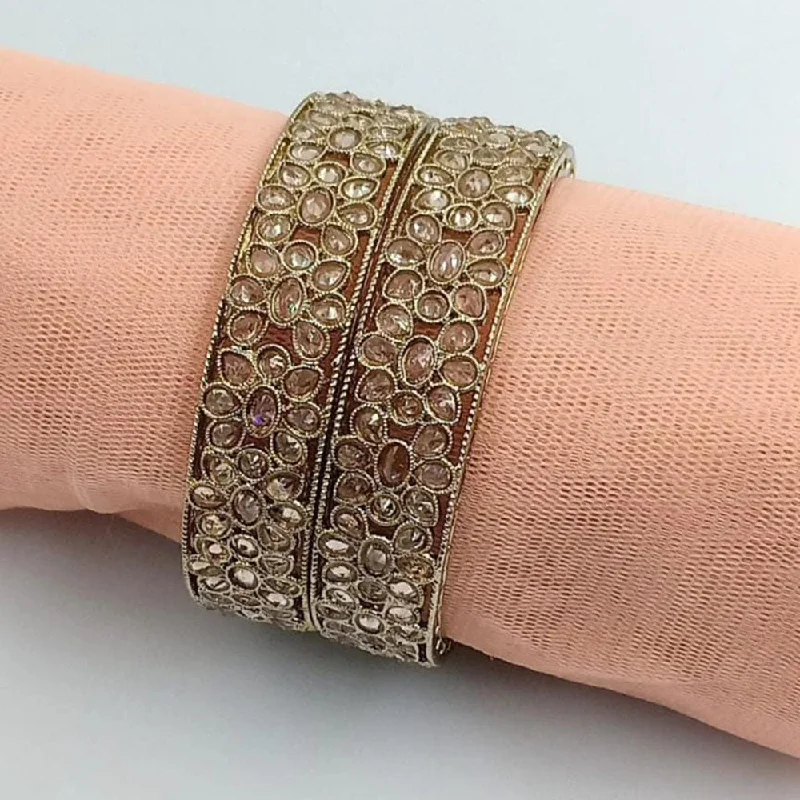 Discounted Jewelry For A Glamorous Look Manisha Jewellery Gold Plated Crystal Stone Bangle Set Discounted Jewelry For A Glamorous Look Manisha Jewellery Gold Plated Crystal Stone Bangle Set