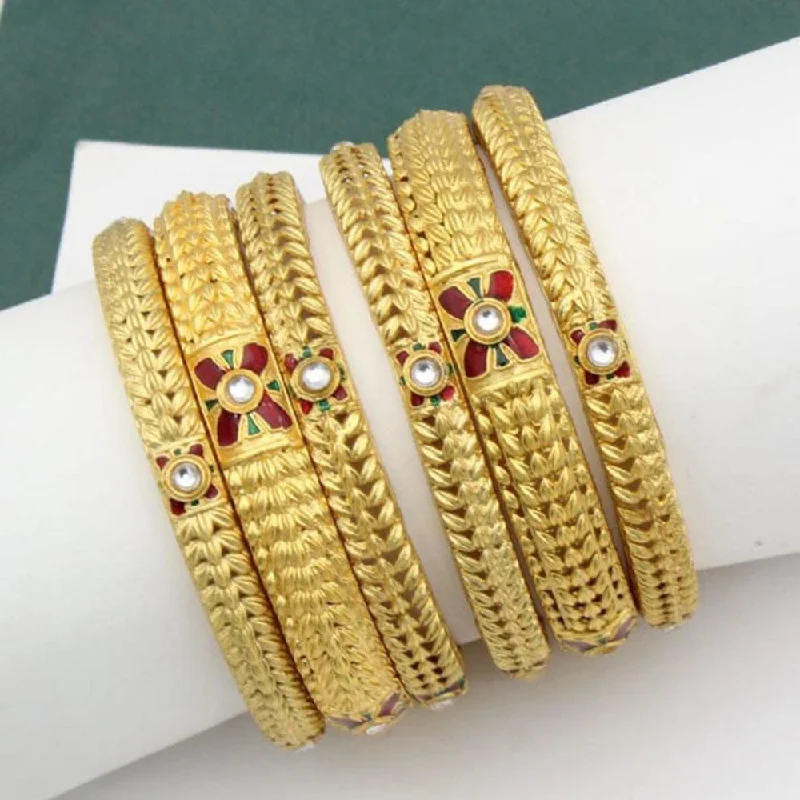 Exclusive Jewelry Sale – Sparkle For Less Manisha Jewellery Gold Plated Kundan And Meenakari Bangles Set Exclusive Jewelry Sale – Sparkle For Less Manisha Jewellery Gold Plated Kundan And Meenakari Bangles Set