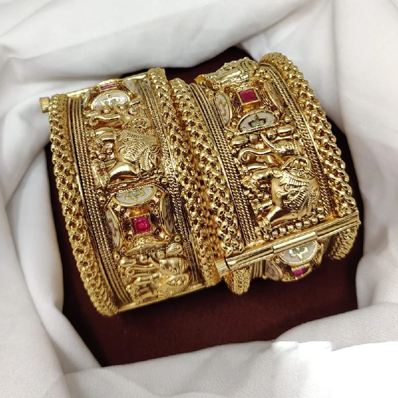 Exclusive Jewelry Sale – Shine For Less Manisha Jewellery Gold Plated Pota Stone Openable Bangle Set Exclusive Jewelry Sale – Shine For Less Manisha Jewellery Gold Plated Pota Stone Openable Bangle Set
