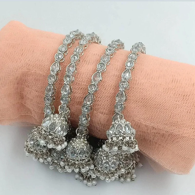 Shop Stylish Jewelry Now And Save Big Manisha Jewellery Silver Plated Crystal Stone Bangle Set