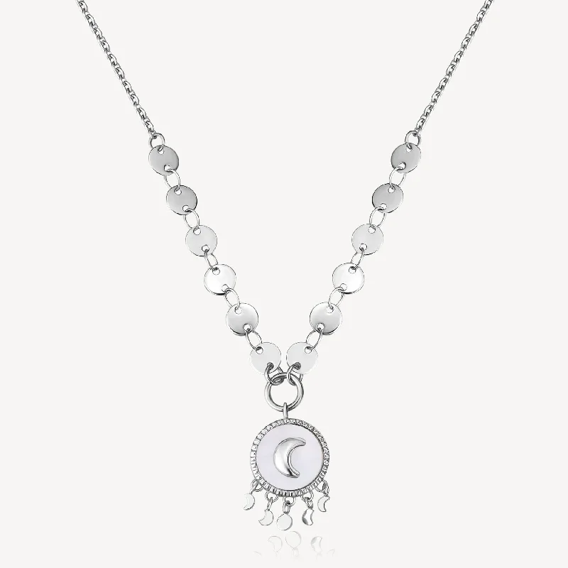 Upgrade Your Jewelry Collection For Less Moon Disc Necklace in Stainless Steel