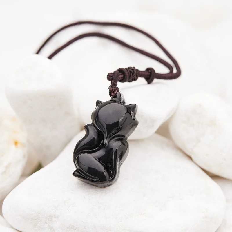 Accessorize For Less – Luxury Jewelry At Affordable Prices Obsidian Dragon Fox Protection Necklace