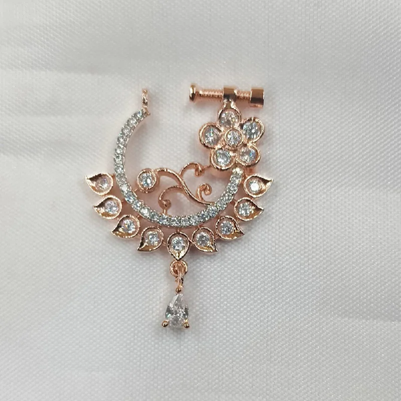 Limited-Time Offer On Premium Jewelry Collections Padmawati Bangles Rose Gold Plated Austrian Stone Nose Ring Limited-Time Offer On Premium Jewelry Collections Padmawati Bangles Rose Gold Plated Austrian Stone Nose Ring