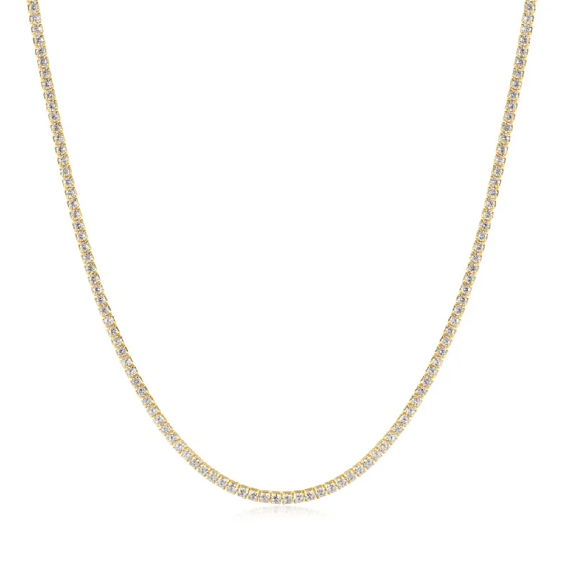 Affordable Glamour – Premium Jewelry For Less Pave Eternity Necklace in Gold Plated Sterling Silver