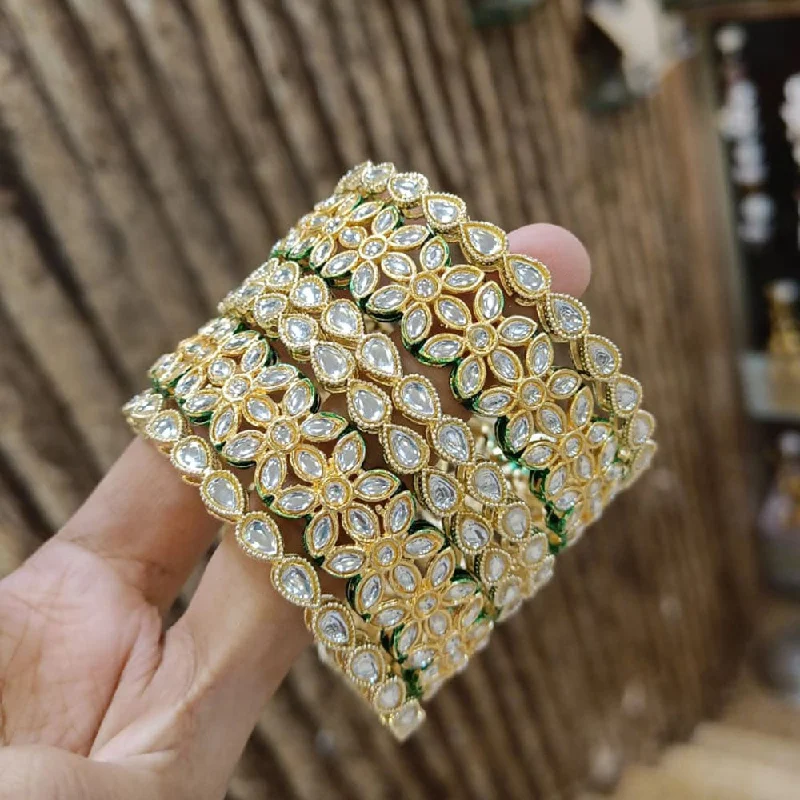 Grab Stylish Jewelry Before The Sale Ends Pooja Bangles Gold Plated Kundan Stone Bangles Set Grab Stylish Jewelry Before The Sale Ends Pooja Bangles Gold Plated Kundan Stone Bangles Set