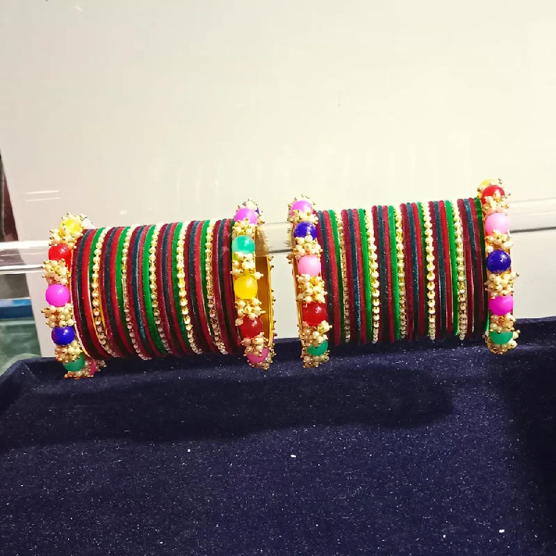 Don't Miss Our Biggest Jewelry Sale Of The Season Pooja Bangles Gold Plated Pearls Velvet Bangles Set Don't Miss Our Biggest Jewelry Sale Of The Season Pooja Bangles Gold Plated Pearls Velvet Bangles Set