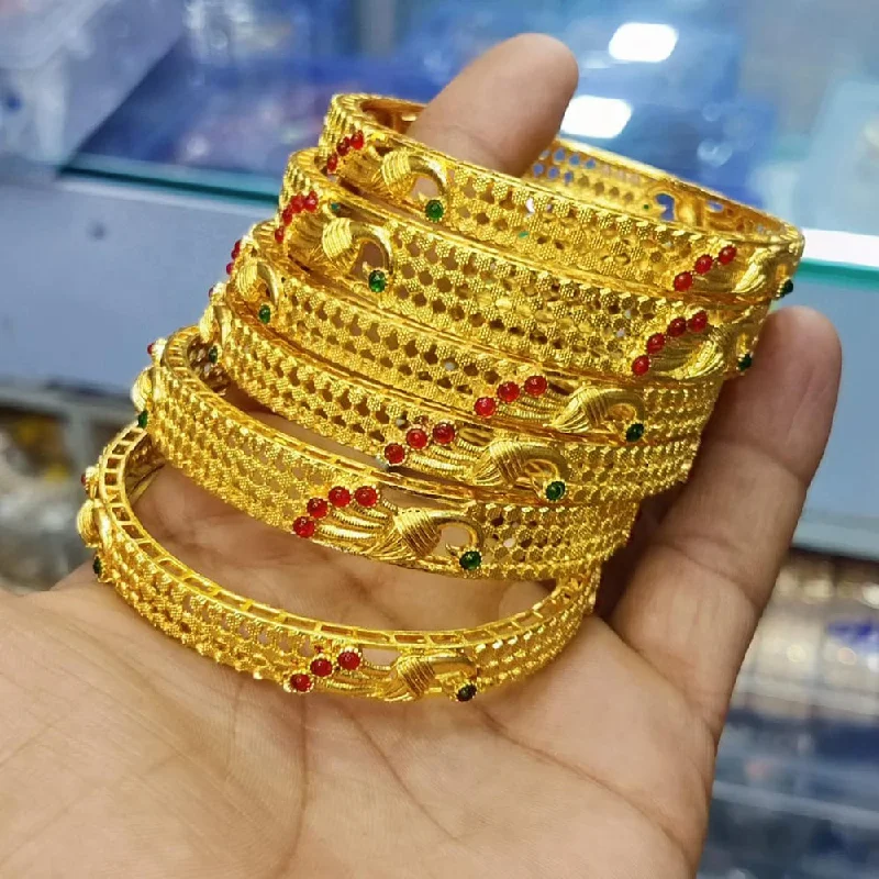 Seasonal Jewelry Deals – Elevate Your Style Pooja Bangles Gold Plated Pota Stone Bangles Set Seasonal Jewelry Deals – Elevate Your Style Pooja Bangles Gold Plated Pota Stone Bangles Set