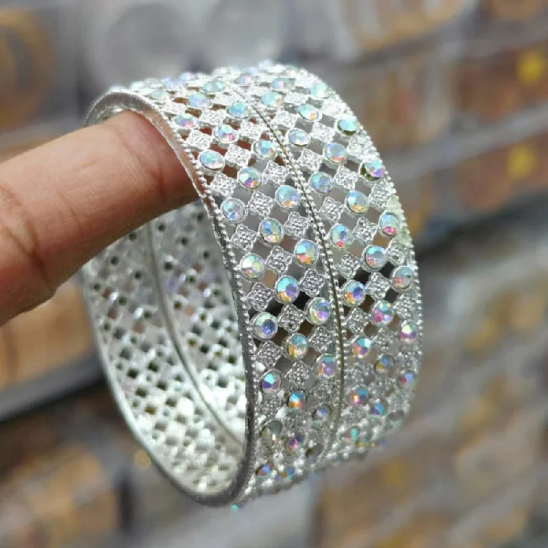 Affordable Luxury Jewelry For Every Occasion Pooja Bangles Silver Plated Austrian Bangles Set Affordable Luxury Jewelry For Every Occasion Pooja Bangles Silver Plated Austrian Bangles Set