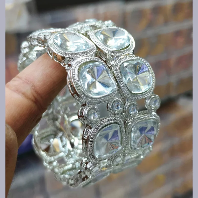 Special Jewelry Deals – Upgrade Your Collection Pooja Bangles Silver Plated Crystal Stone Bangles Set Special Jewelry Deals – Upgrade Your Collection Pooja Bangles Silver Plated Crystal Stone Bangles Set