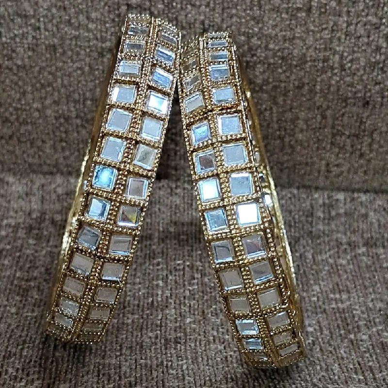 Shop Stylish Jewelry Now And Save Big Raddhi Jewels Designer Gold Plated Mirror Work Set of 2 Bangles For Women/Girls Shop Stylish Jewelry Now And Save Big Raddhi Jewels Designer Gold Plated Mirror Work Set of 2 Bangles For Women/Girls