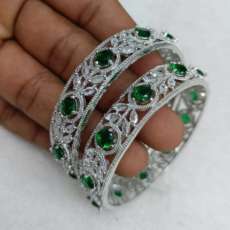 Shop Trending Jewelry With Exclusive Savings Rani Sati Jewels Silver Plated AD Bangles Set Shop Trending Jewelry With Exclusive Savings Rani Sati Jewels Silver Plated AD Bangles Set