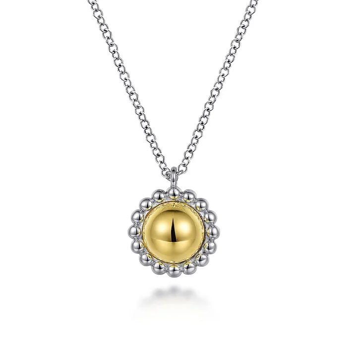 Shop Dazzling Jewelry With Special Promotional Discounts Round Fashion Pendant in 14K Yellow Gold & Sterling Silver