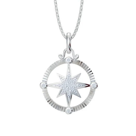 Luxury Meets Affordability – Jewelry Sale Live Now Silver Diamond Compass Pendant Necklace Luxury Meets Affordability – Jewelry Sale Live Now Silver Diamond Compass Pendant Necklace
