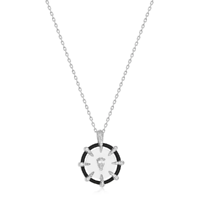 Shop High-Quality Jewelry At Jaw-Dropping Discounts Silver Sparkle Point Medallion Necklace Shop High-Quality Jewelry At Jaw-Dropping Discounts Silver Sparkle Point Medallion Necklace