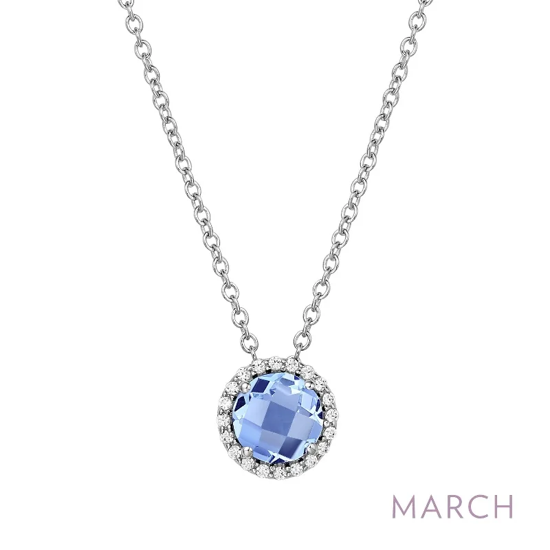 Luxury Handcrafted Jewelry For Elegant Looks Simulated Aquamarine Birthstone Necklace in Sterling Silver Luxury Handcrafted Jewelry For Elegant Looks Simulated Aquamarine Birthstone Necklace in Sterling Silver