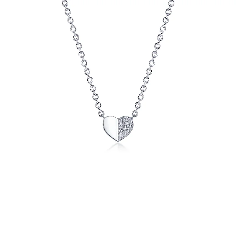 Elegant Rose Gold Jewelry For A Stylish Touch Simulated Diamond Heart Necklace in Sterling Silver Elegant Rose Gold Jewelry For A Stylish Touch Simulated Diamond Heart Necklace in Sterling Silver