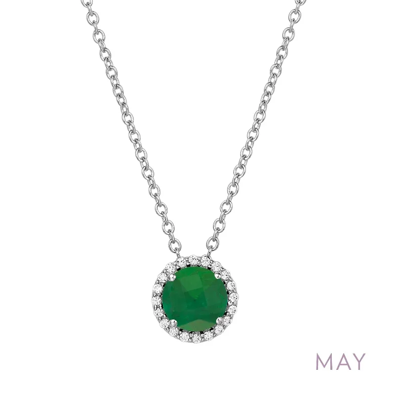 Luxury Jewelry Now At Special Promotional Rates Simulated Emerald Birthstone Necklace in Sterling Silver Luxury Jewelry Now At Special Promotional Rates Simulated Emerald Birthstone Necklace in Sterling Silver