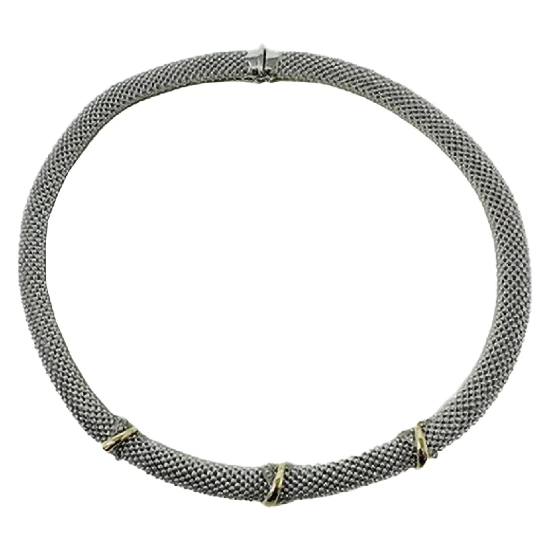 Shop Signature Jewelry Styles At Exclusive Prices Sterling Silver and 14K Gold Necklace with 14K Gold "X" Adornment with Diamond Shop Signature Jewelry Styles At Exclusive Prices Sterling Silver and 14K Gold Necklace with 14K Gold "X" Adornment with Diamond