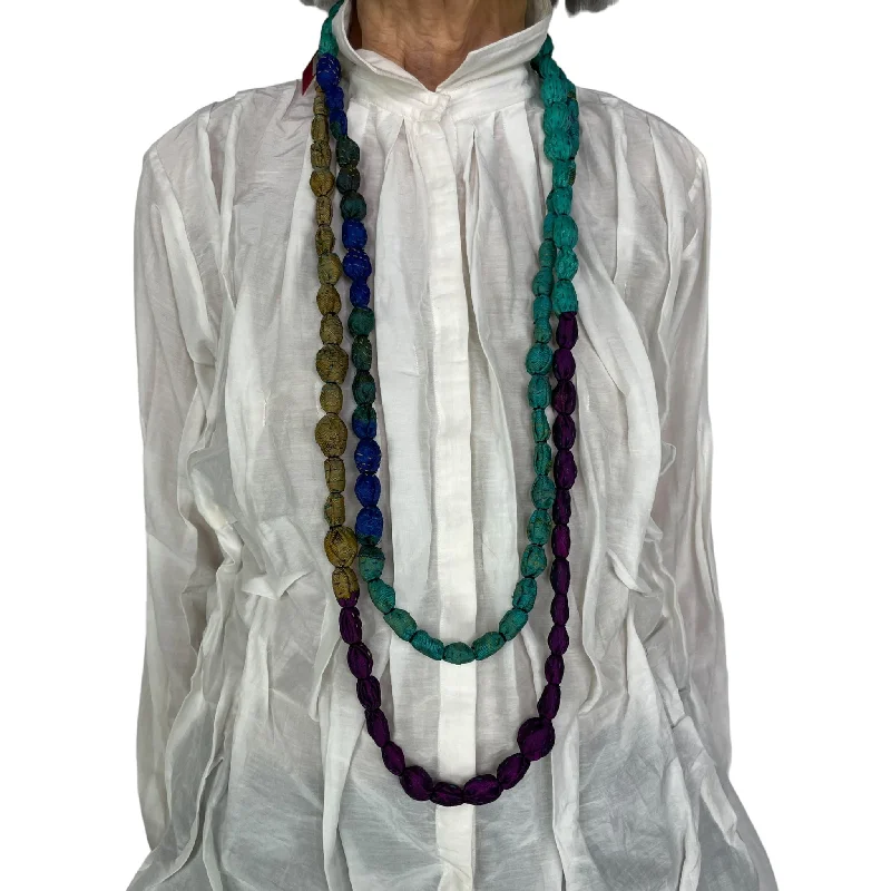 Premium Jewelry, Premium Discounts – Act Fast VINTAGE SILK TIE-BEADS LONG NECKLACE