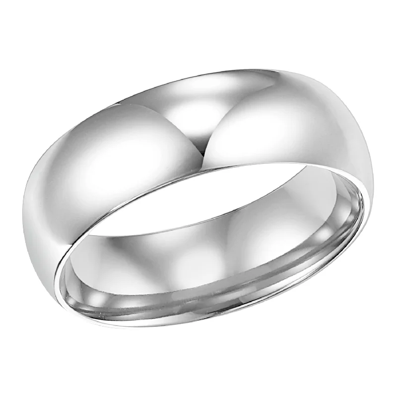 Trendy Minimalist Jewelry For Everyday Wear White Gold 7mm Comfort Fit Men's Wedding Band Trendy Minimalist Jewelry For Everyday Wear White Gold 7mm Comfort Fit Men's Wedding Band
