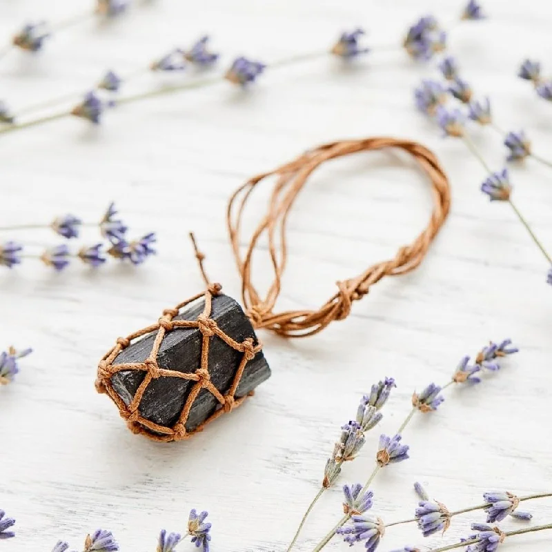 Bestselling Jewelry Now On Sale – Elevate Your Look Wrapped Raw Black Tourmaline Crystal Protection Necklace