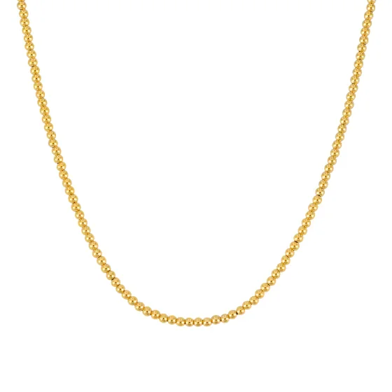 Waterproof Stainless Steel Jewelry For Lasting Beauty Yellow Gold Bead Chain