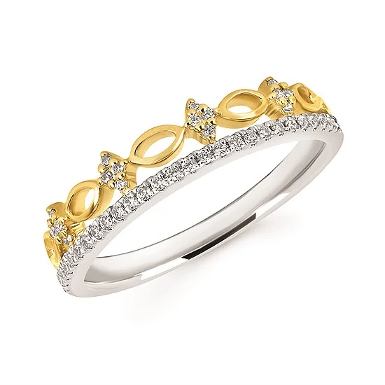Get Ready To Sparkle – Special Jewelry Discounts Yellow/White Diamond Stackable Ring