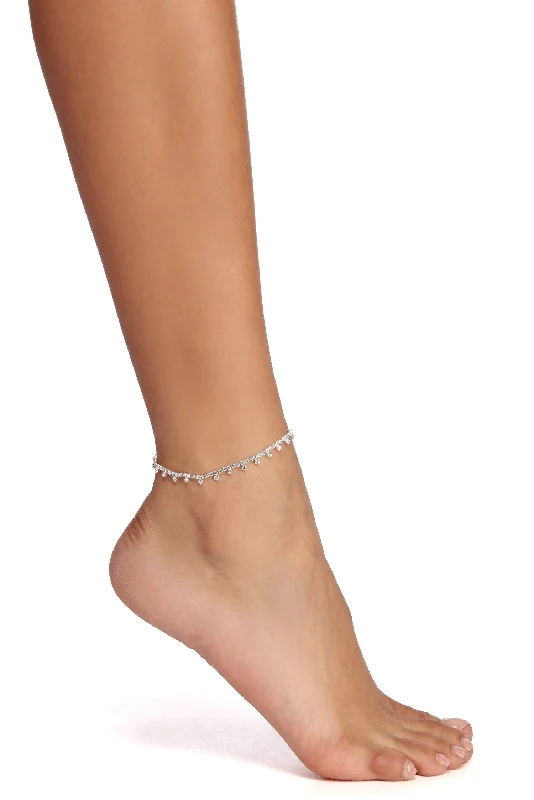 Shop Fine Jewelry With Exclusive Savings Rhinestone Drop Anklet